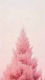 Charming Pink Christmas Tree Aesthetic for Android Phones