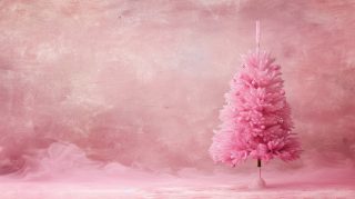 Ultra HD Pink Christmas Tree Digital Background 16:9