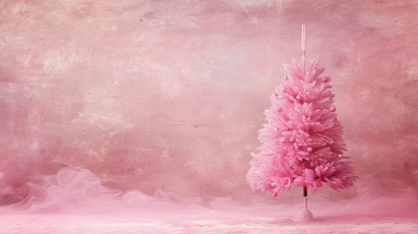 Ultra HD Pink Christmas Tree Digital Background 16:9