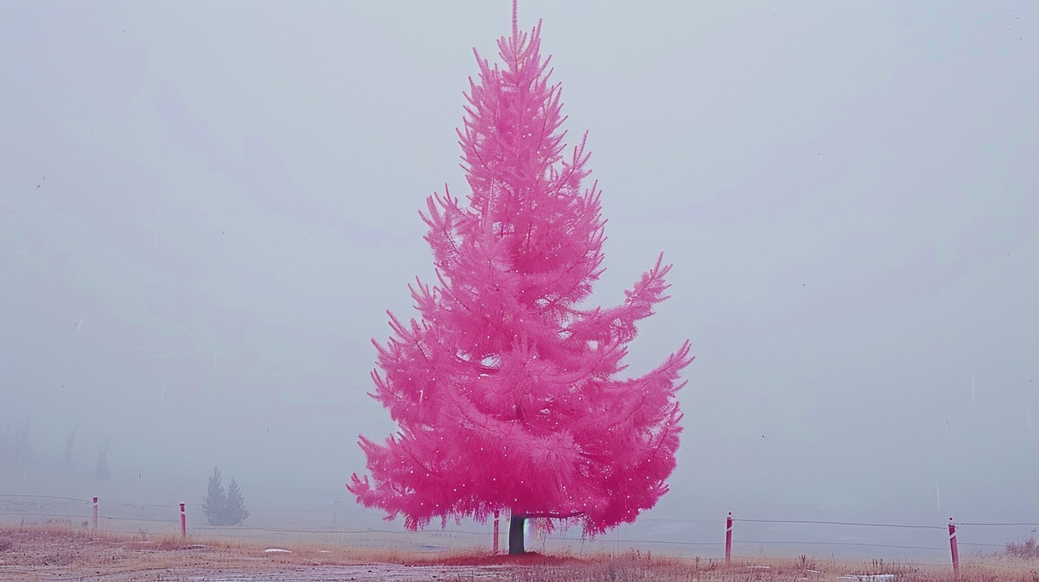 Vibrant Pink Christmas Tree Desktop Backgrounds in 1920x1080