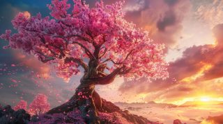 Ultra HD Sakura Tree Anime Wallpaper for Desktop