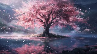 Beautiful Sakura Tree Wallpaper for PC in 16:9