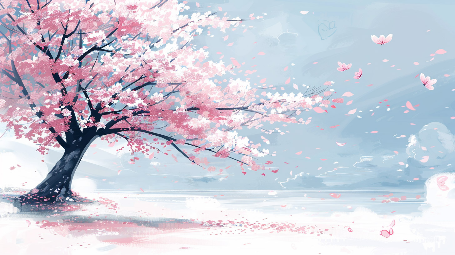 Dreamy Sakura Tree Desktop Background in Ultra HD