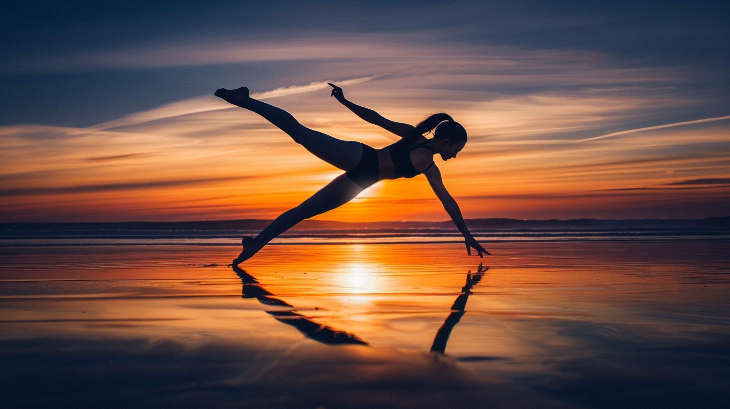 16:9 Aspect Ratio: Gymnast Silhouette Beach Photos