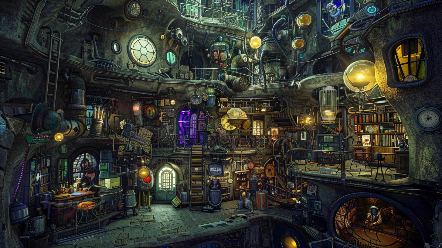 Steampunk City Digital Background: Ultra HD Wallpaper for PC