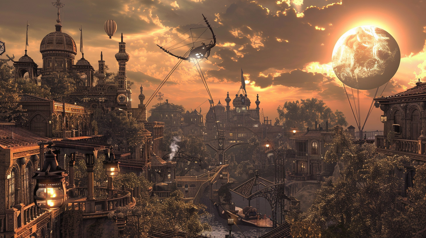 Download Stunning 4K Steampunk City HD Wallpapers