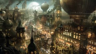 AI-Generated Steampunk City Wallpapers in Ultra HD