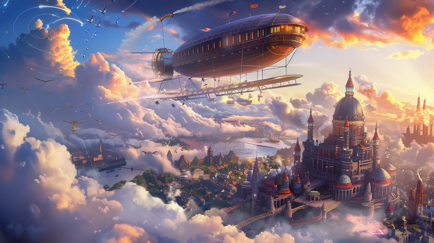 Steampunk City Concept Art: Perfect HD Wallpaper for PC