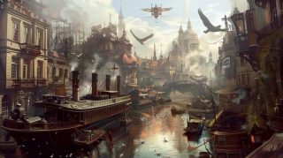 Beautify Your Desktop with Steampunk City Digital Background