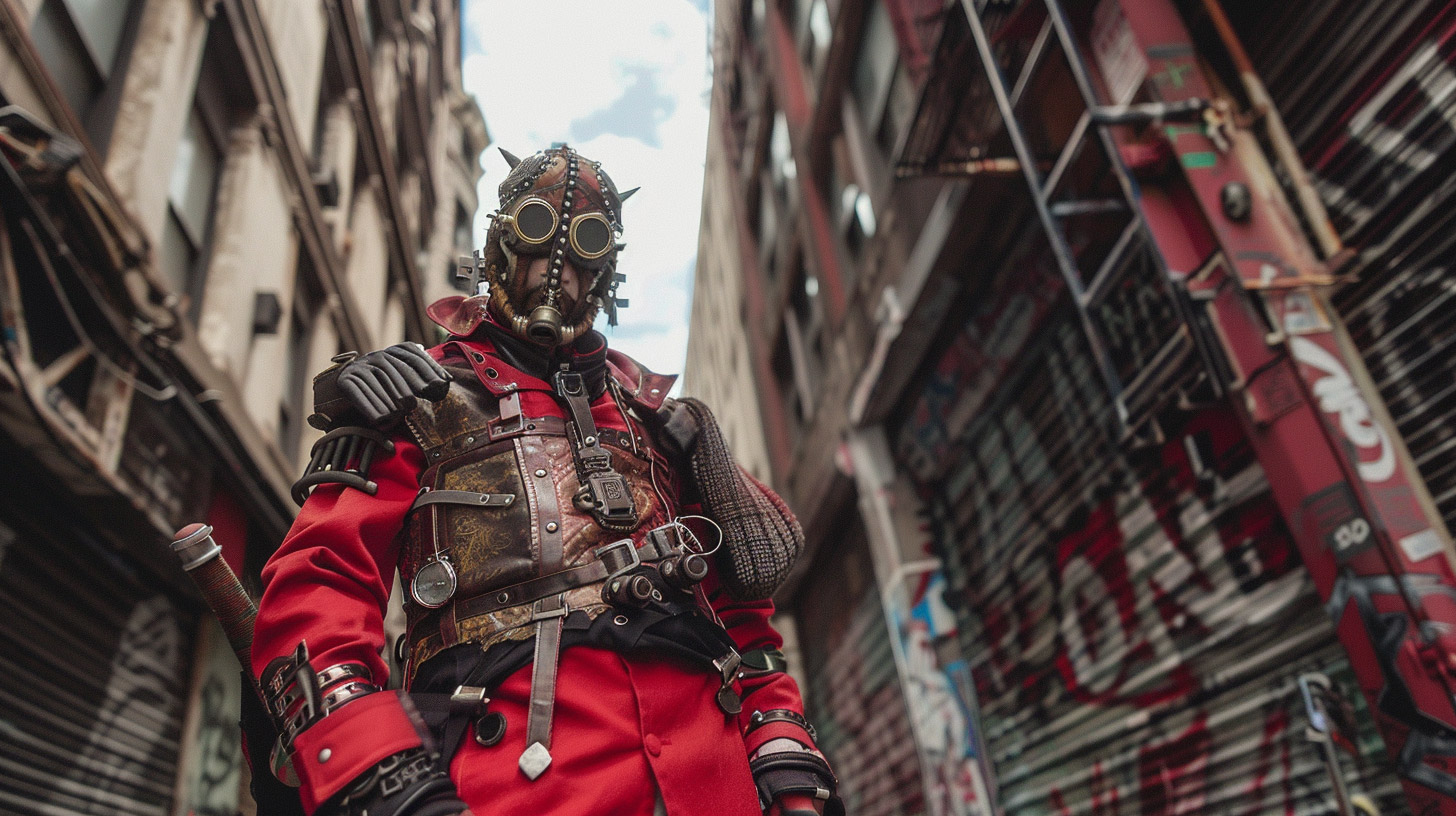 Free HD Wallpaper: Steampunk Street Costume Digital Background