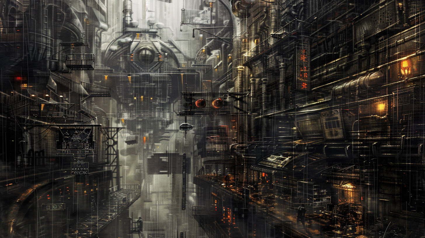 Immersive Steampunk Street Digital Backgrounds for PC Users