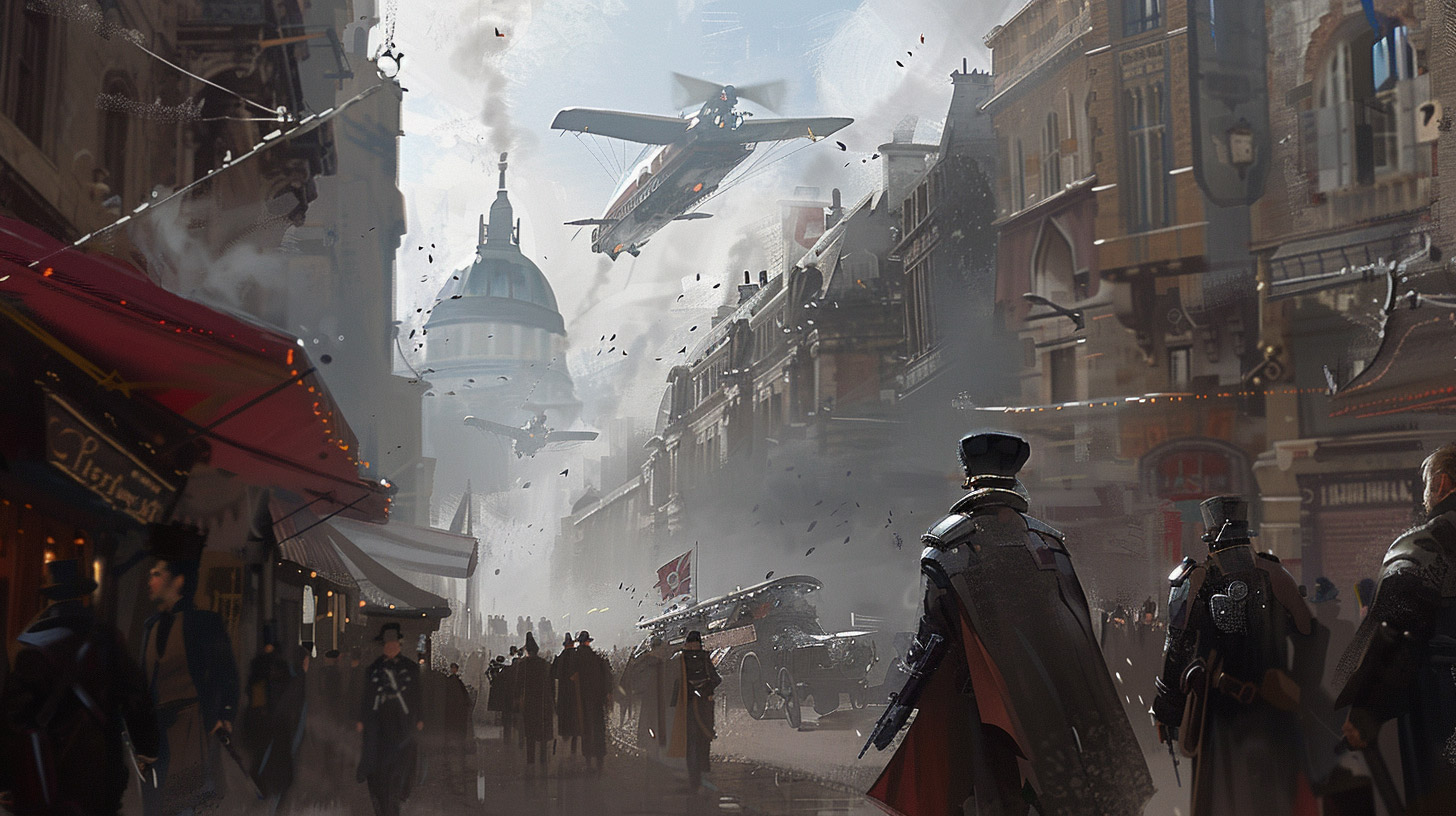 AI Wallpaper: Exclusive Steampunk Streets in High Definition