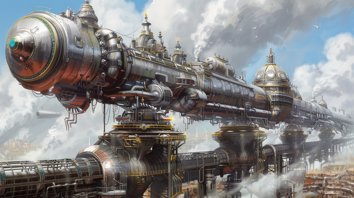 Aesthetic Steampunk Street Wallpaper: 4K Downloads Available