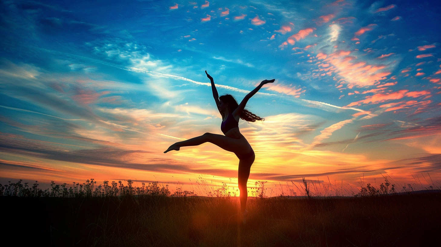 Elevate Your Desktop Background with Gymnast Sunset Wallpaper