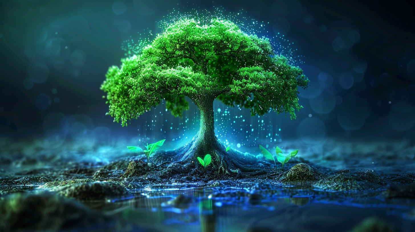 Download Stunning AI Wallpaper of Abstract Tree of Life