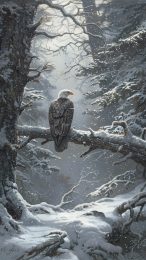 Stunning American Bald Eagle Digital Background for Android