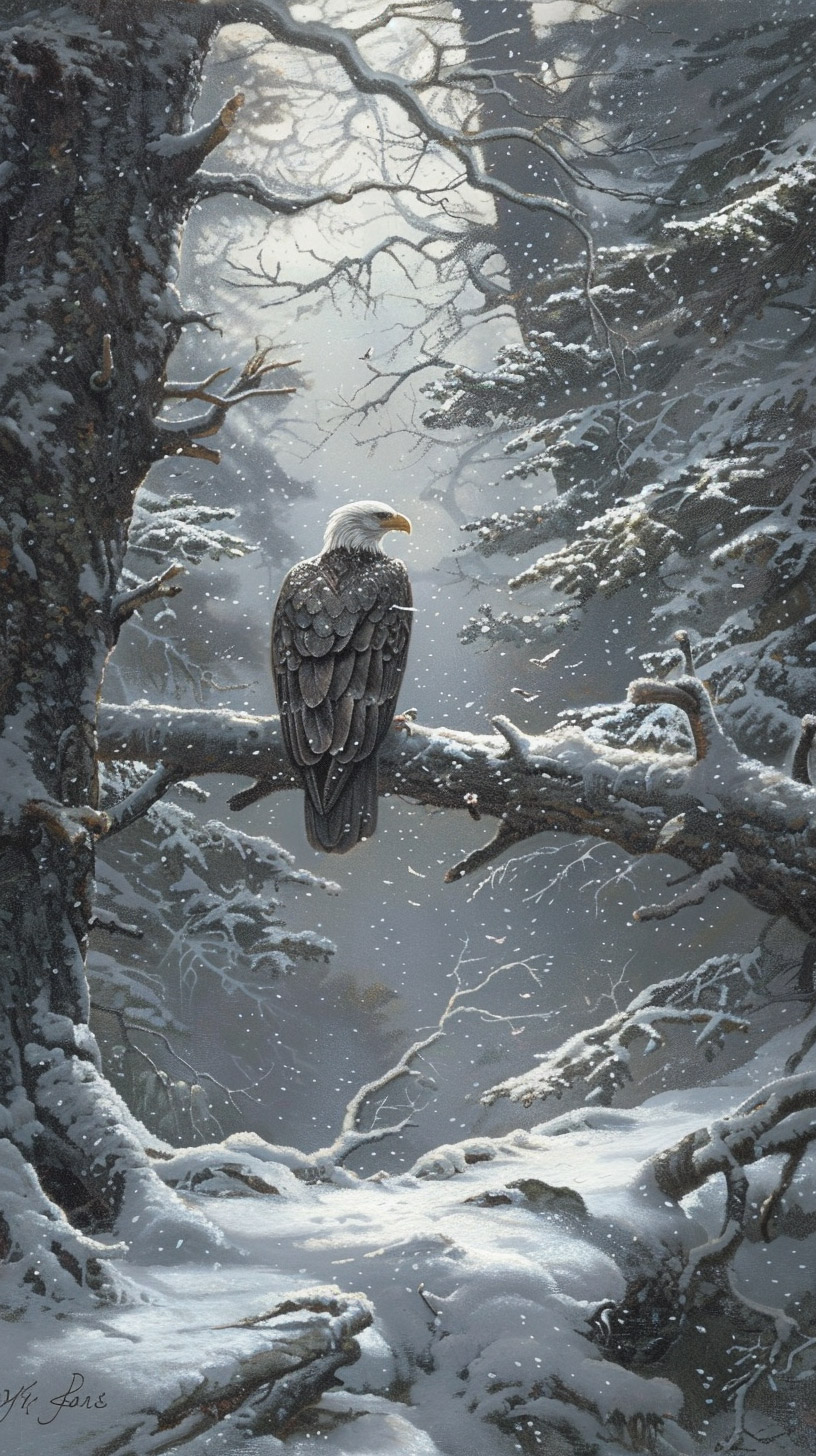 Stunning American Bald Eagle Digital Background for Android