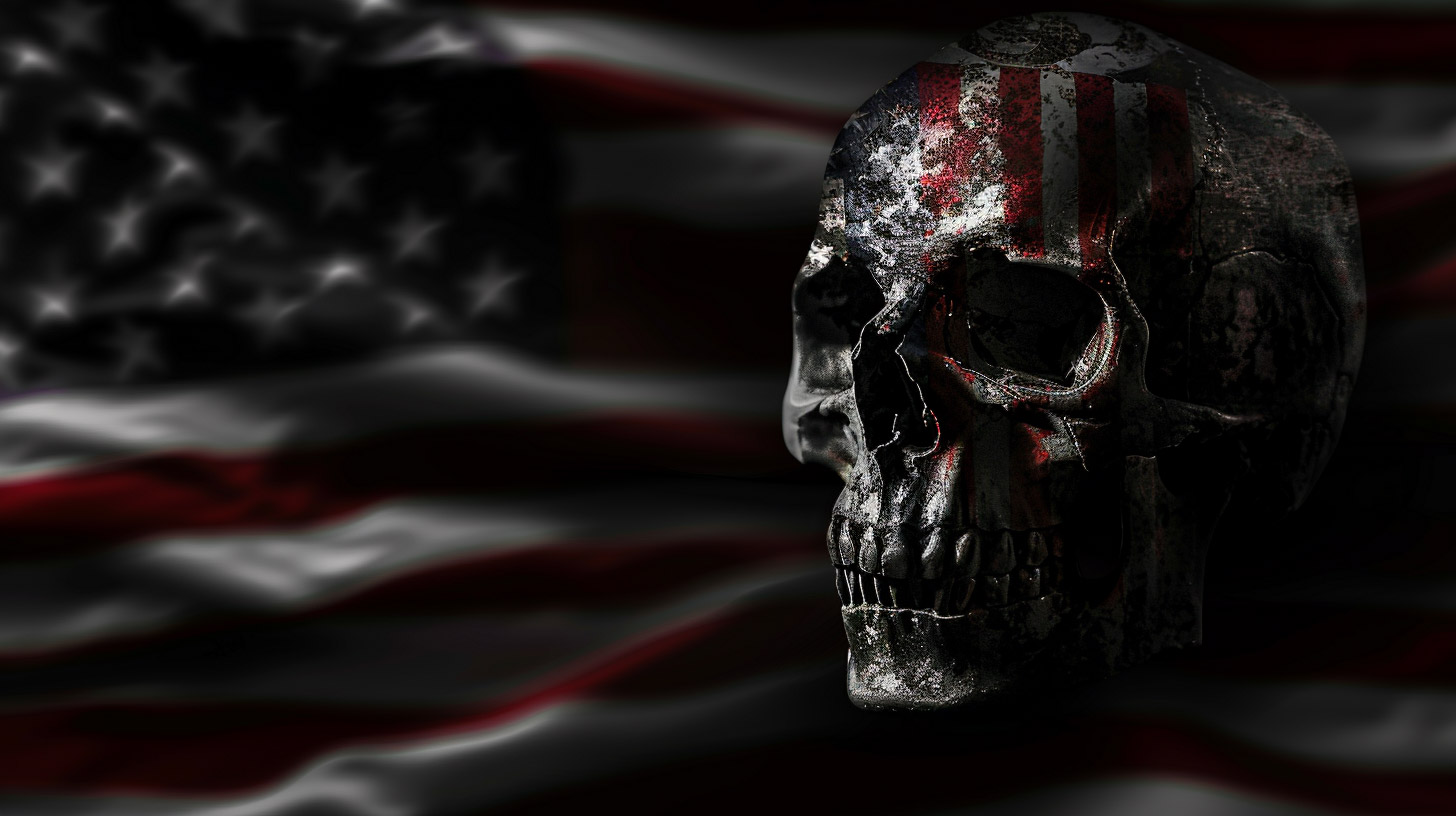 1920x1080 American Flag Skull Wallpaper for Your PC