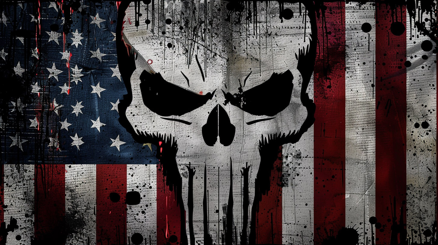 AI Wallpaper: American Flag Skull in HD Quality