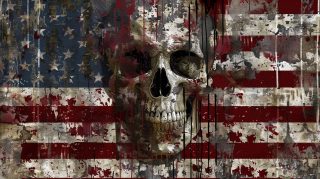 Download Free HD Wallpaper of American Flag Skull