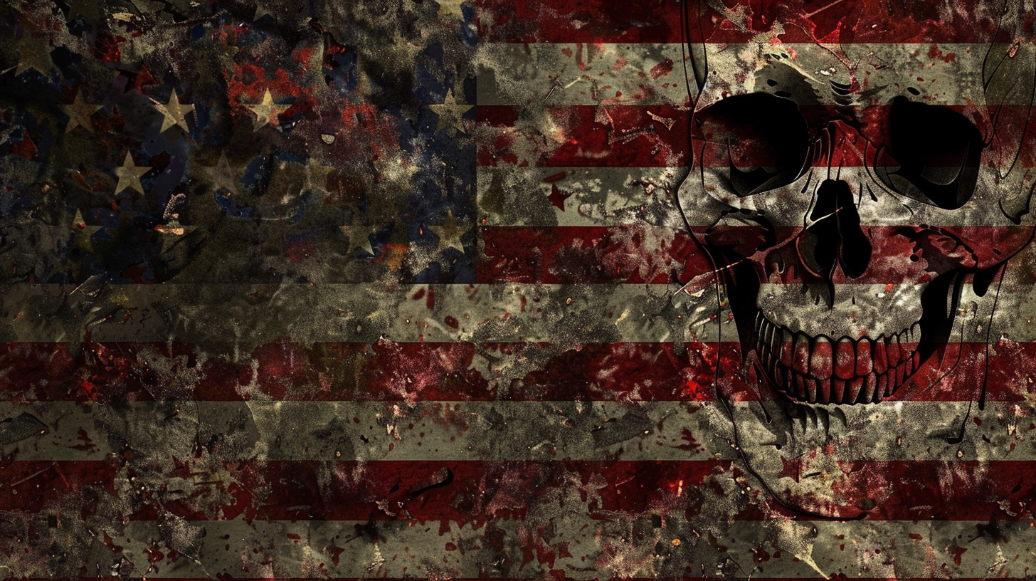 Ultra HD American Flag Skull Desktop Background Images