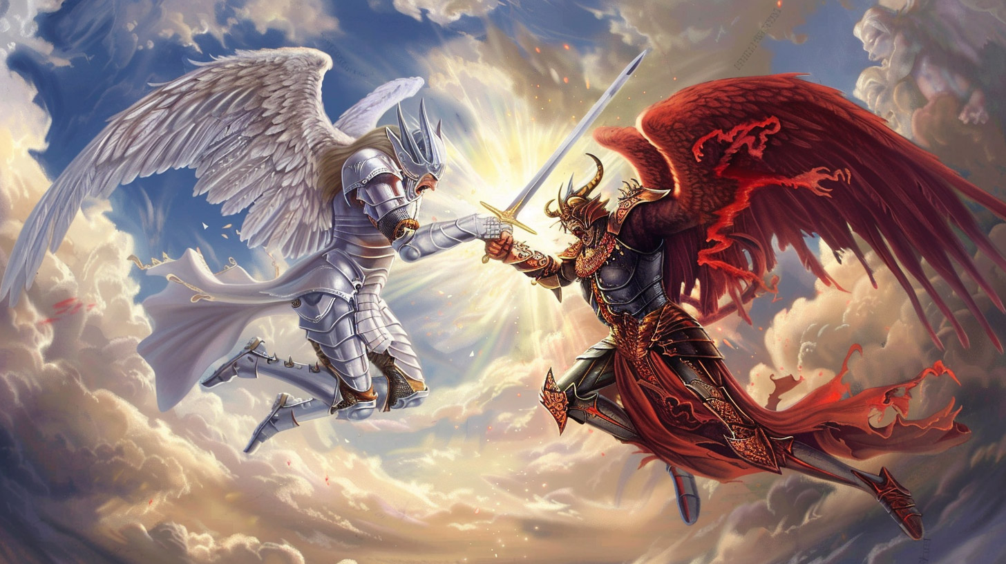 Ultra HD Desktop Background with Angel vs Demon Theme