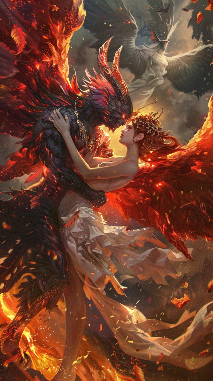 Angel and Demon Love: Captivating Digital Backgrounds