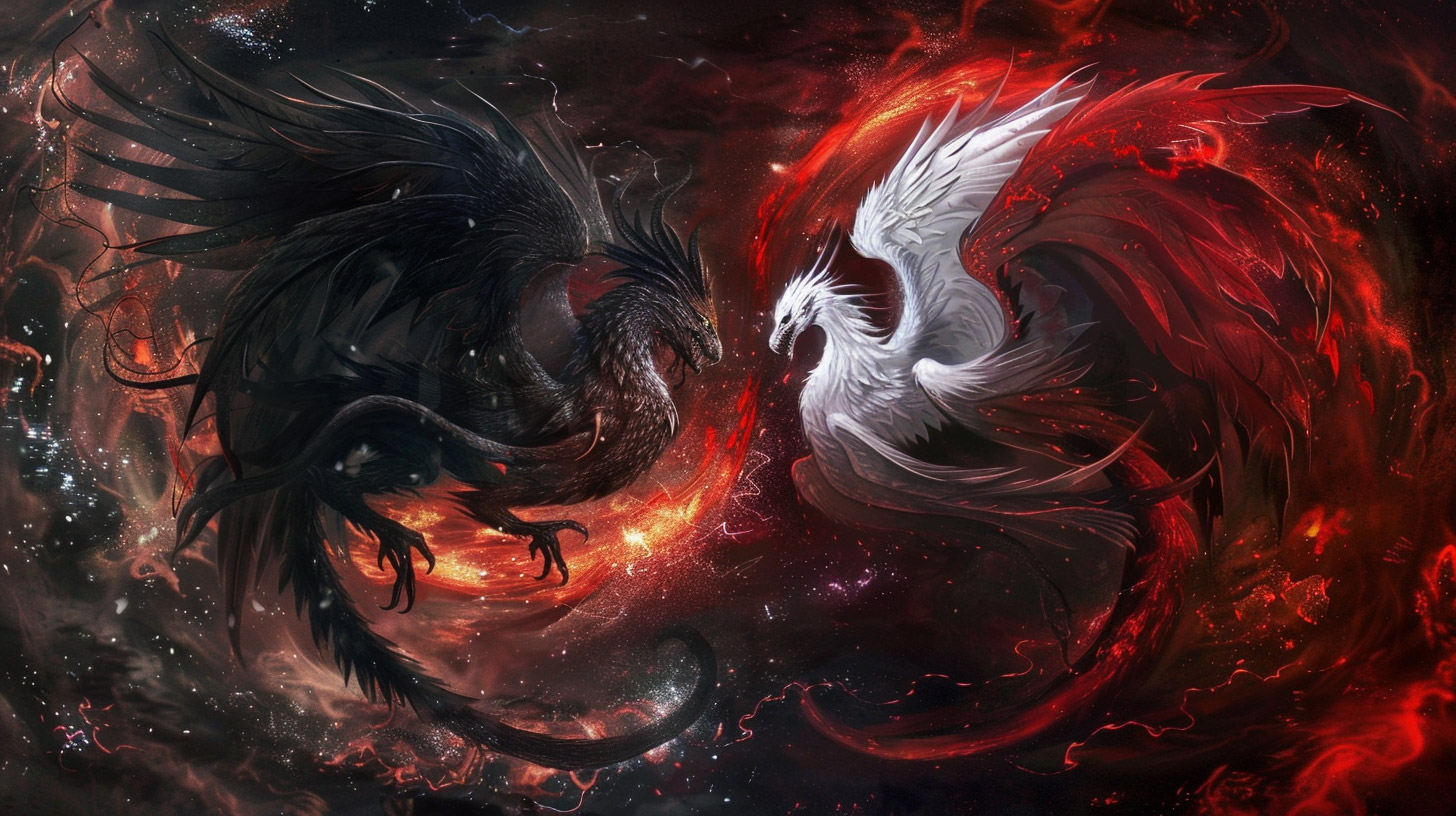 Digital Background: Angel and Demon Themes in HD