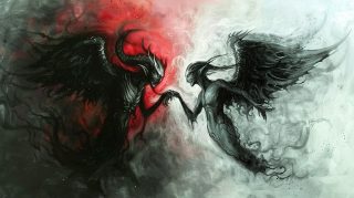 Stunning 4K Angel and Demon Wings Wallpaper for Desktop