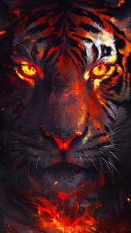 Mobile Wallpaper featuring an Intense Angry Tiger Design