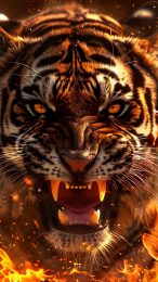 Vibrant Angry Fire Tiger Photos for Your Smartphone