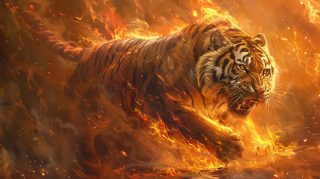 Ultra HD Angry Fire Tiger Images for Desktop