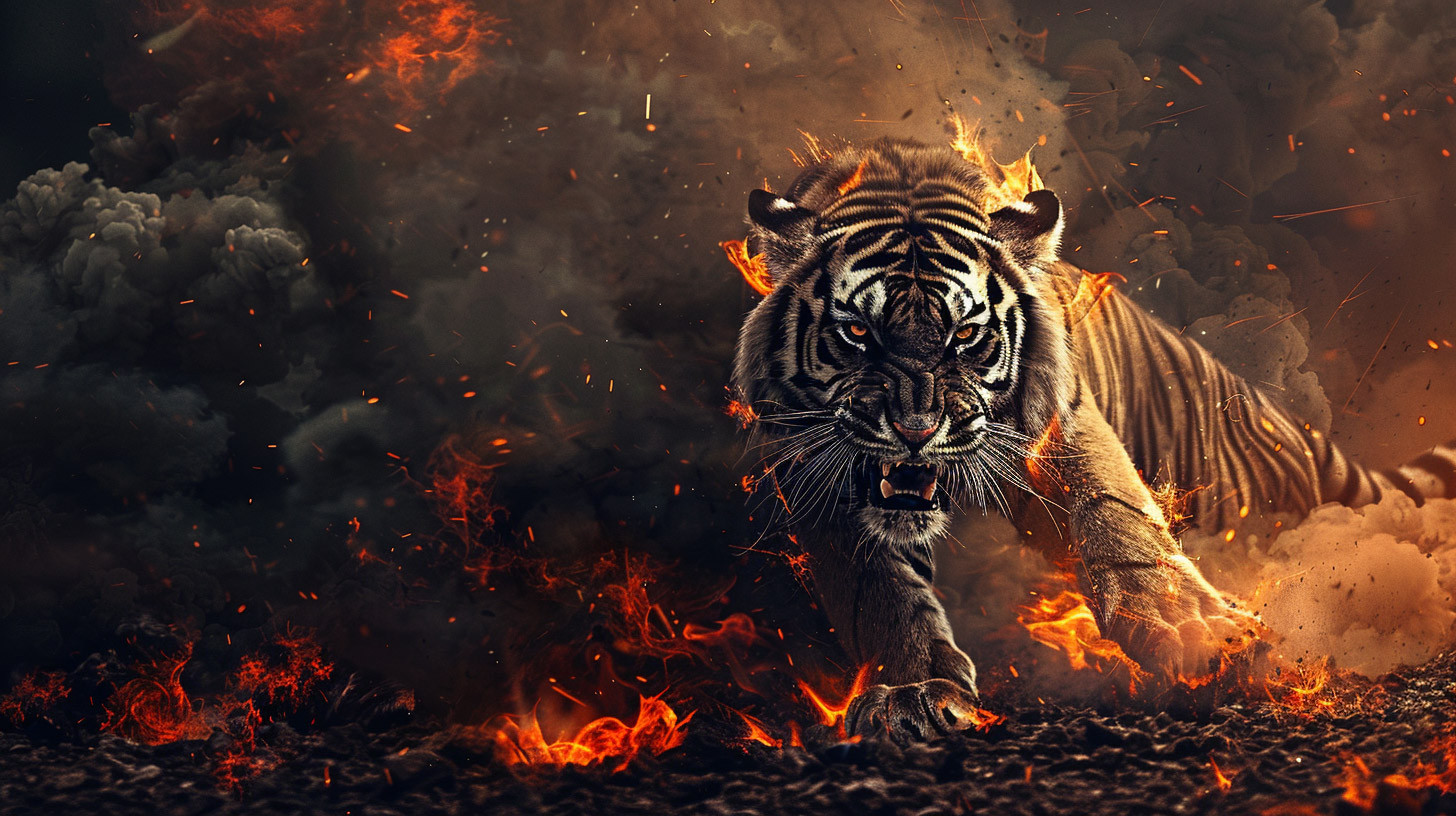 High-Quality Angry Fire Tiger Images - Free Download