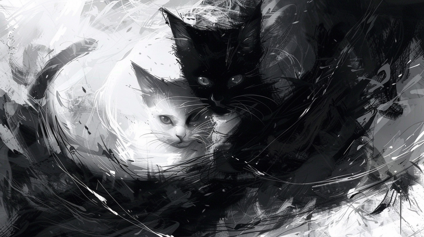 Free 4K Wallpapers Featuring Black and White Cats