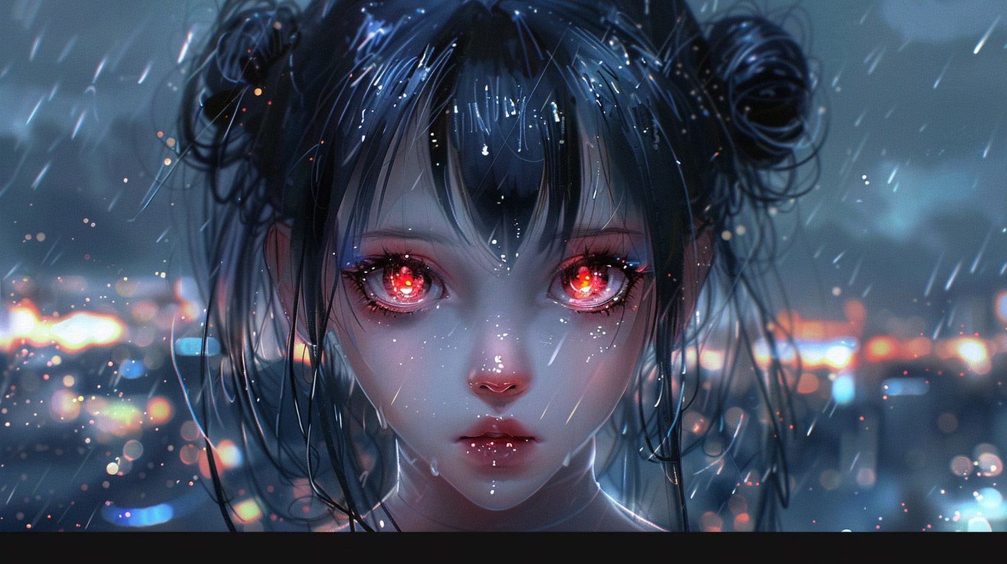 AI-Powered Anime Cyborg HD Wallpaper for Desktop