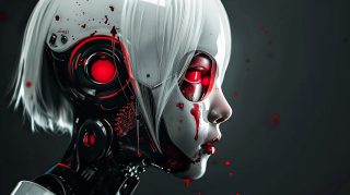 Stunning 4K Anime Cyborg Digital Background Download