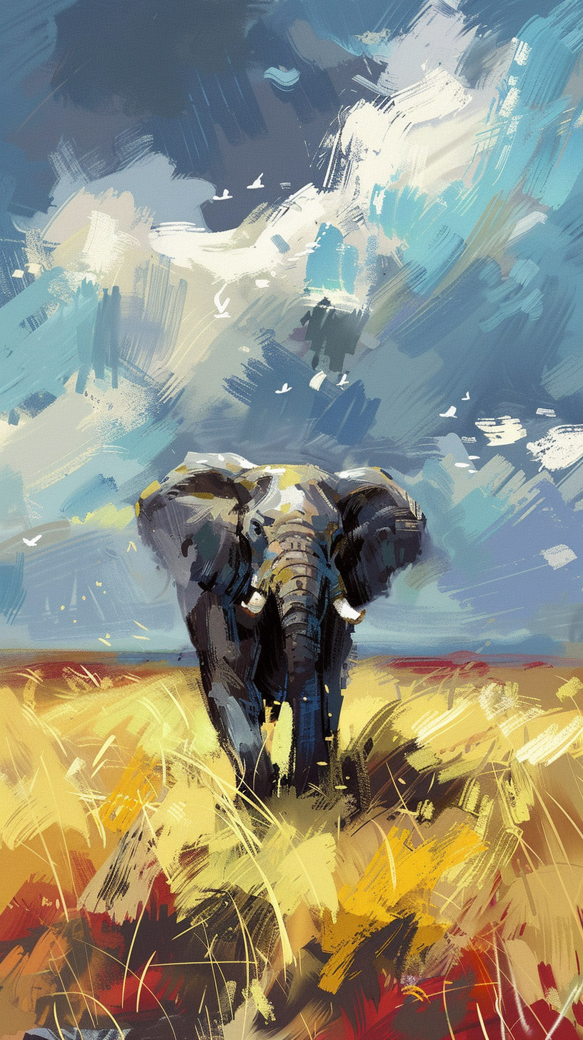 Stunning Anime Elephant HD Mobile Wallpaper for iPhone