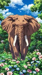 Download Free Anime Elephant Digital Background for Android