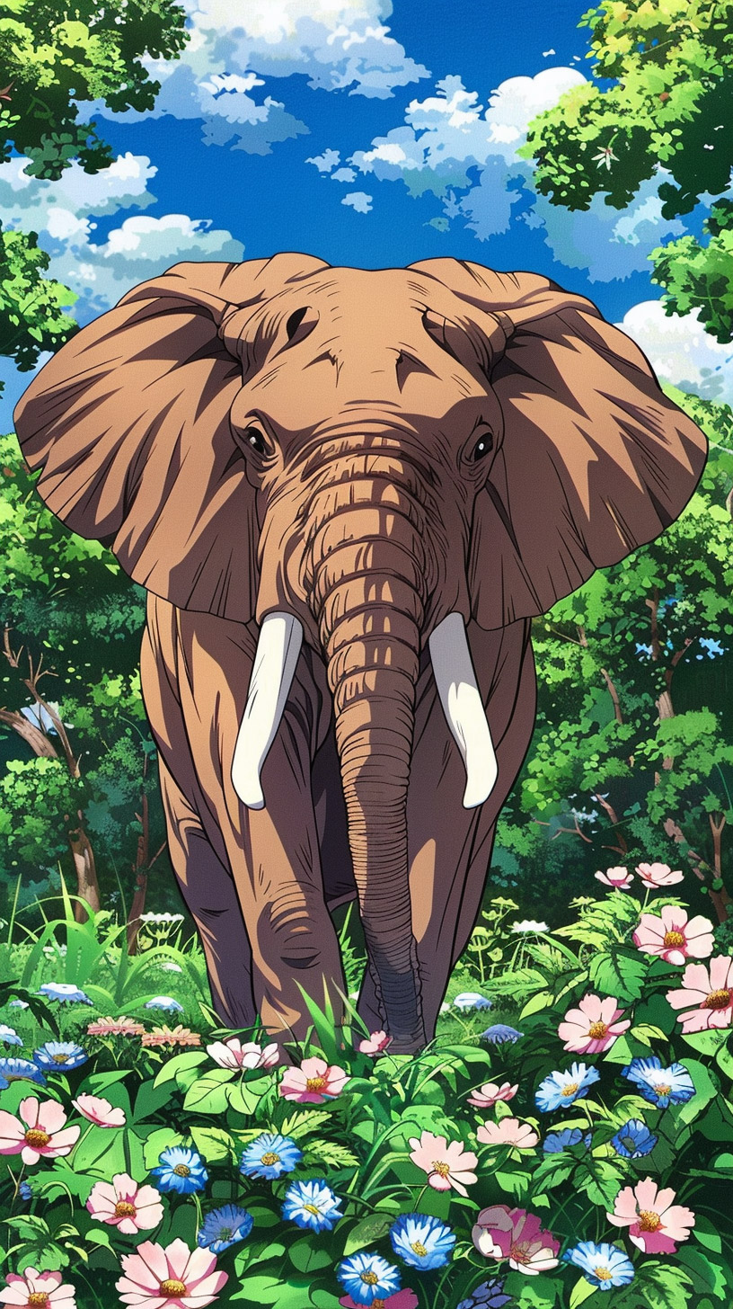 Download Free Anime Elephant Digital Background for Android