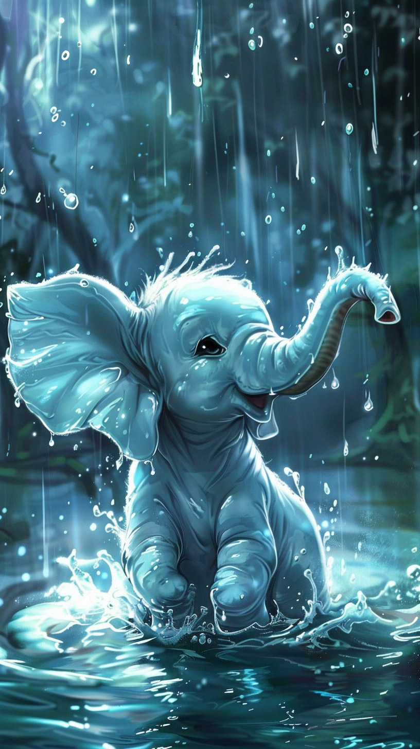 Anime Elephant Photo: Perfect HD Background for iPhone