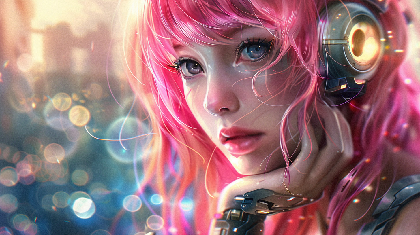 Dynamic HD Wallpaper: Futuristic Anime Cyborgs in 8K