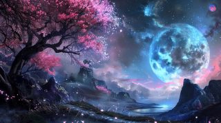 Free Wallpapers Featuring Anime Sakura at Night