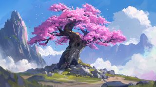 Ultra HD 4K Anime Sakura Tree: PC Wallpapers Collection