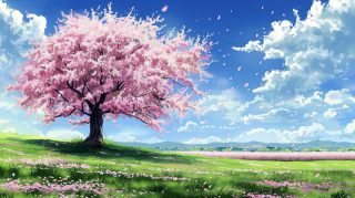 AI Sakura Tree Wallpaper: Free HD Digital Background