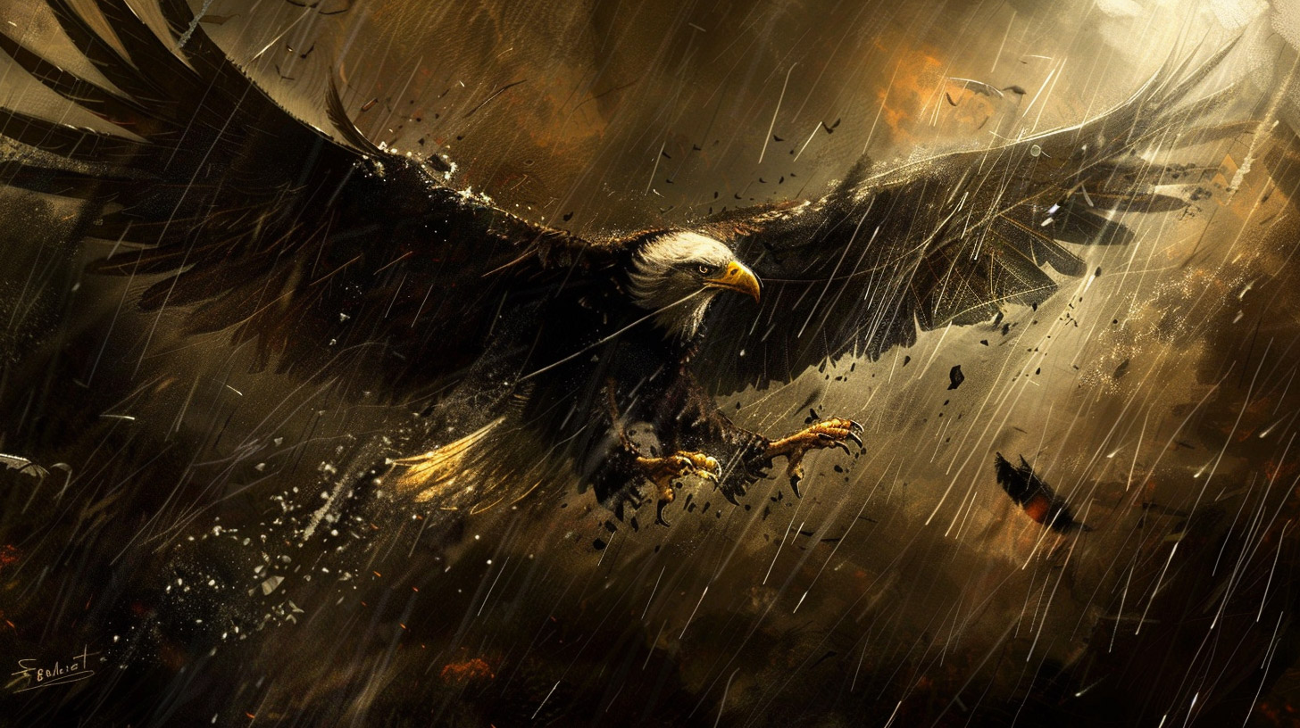 Stunning 4K AI Wallpaper of a Flying Bald Eagle