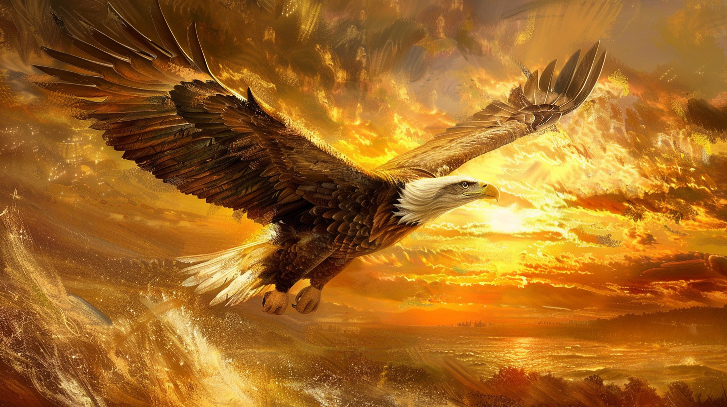 Breathtaking 8K Bald Eagle Flying Wallpaper Free Download