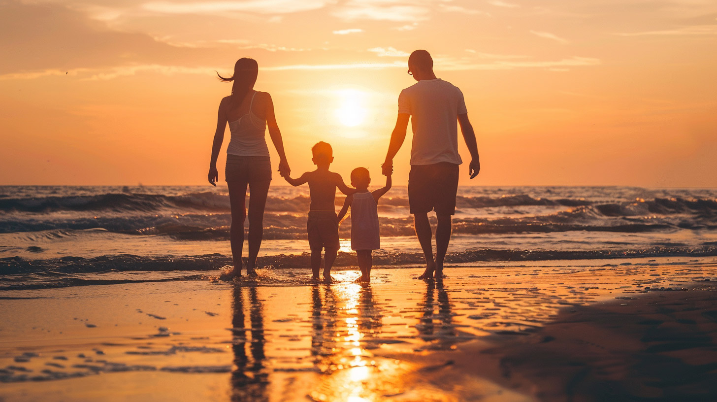 PC Wallpapers: Family Fun Under the Beach Sunset