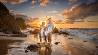 Amazing Beach Sunset: Family Photos for Desktop