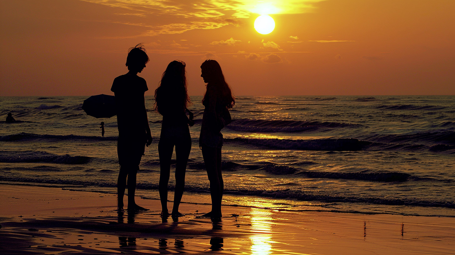 Free HD Pics: Beach Sunset Family Photos