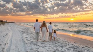 Digital Background: Beach Sunset for Family Photos